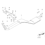 Obejma tłumika przód BMW E36 Z3 323i 323ti 2,8 - 18311433167
