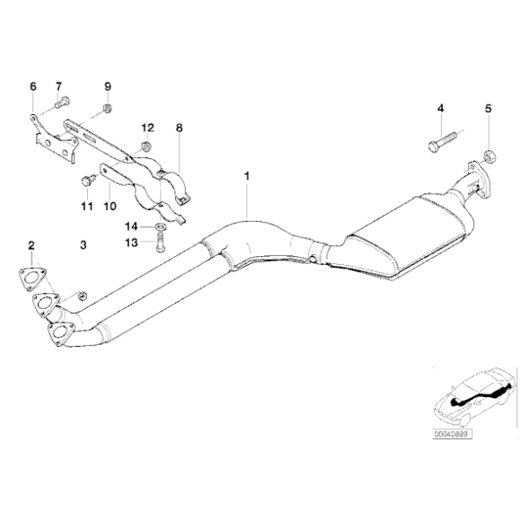 Obejma tłumika przód BMW E36 Z3 323i 323ti 2,8 - 18311433167