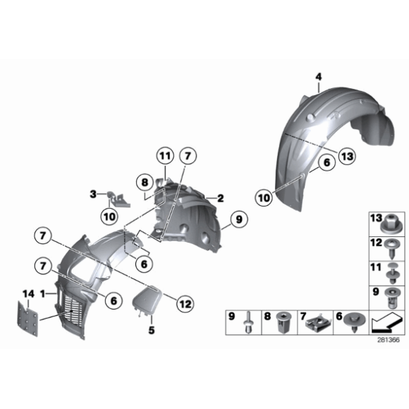 51717186724 Nadkole przód tylne prawe BMW F10 F11 520 523 525 528 530 535 550 - 51717186724 - Części oryginalne BMW Łódź | Sklep internetowy BMW
