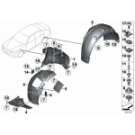 Osłona nadkola przód dolna lewa BMW F30 F31 316 318 320 325 328 330 335 340 - 51717260739