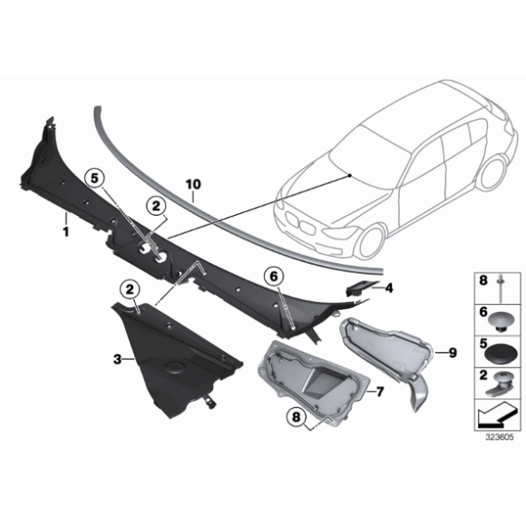 Osłona wlotu powietrza lewa BMW F20 F21 F22 F23 F87 - 51717308091