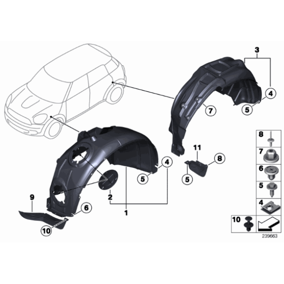 51719802413 Pokrywka zaślepka nadkola przód MINI R60 R61 Cooper One JCW - 51719802413 - Części oryginalne BMW Łódź | Sklep internetowy BMW
