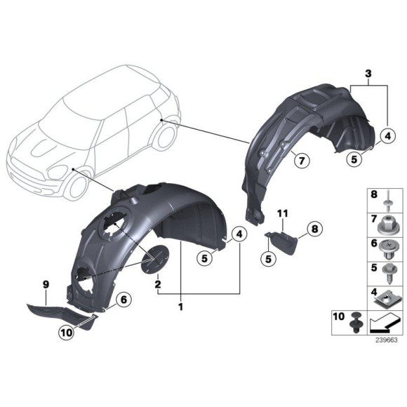 51719802413 Pokrywka zaślepka nadkola przód MINI R60 R61 Cooper One JCW - 51719802413 - Części oryginalne BMW Łódź | Sklep internetowy BMW