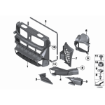 Prowadnica powietrza dodatkowego chłodnicy lewa BMW E70N X5 30dX 35dX 40dX 50iX M50dX - 51747222869