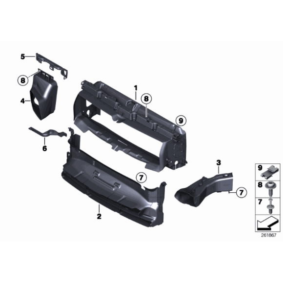 Prowadnica powietrza chłodnicy wody BMW F20 F21 114 116 118 120 125 135 140 - 51747245771