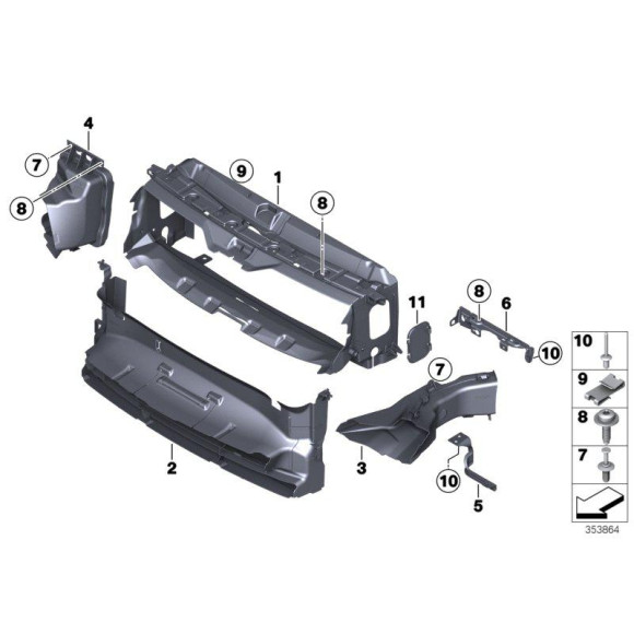 Kanał powietrza hamulca przód prawy BMW F30 F31 320 328 325 330 335 - 51747255418