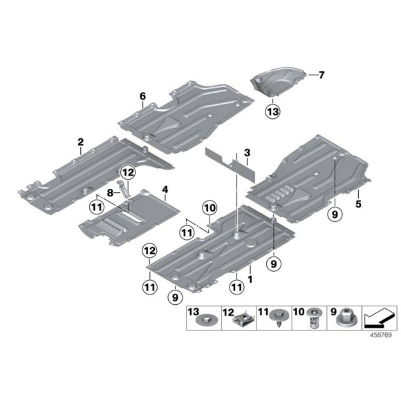 Osłona podwozia tylna lewa BMW F25 F26 X3 X4 - 51757213673