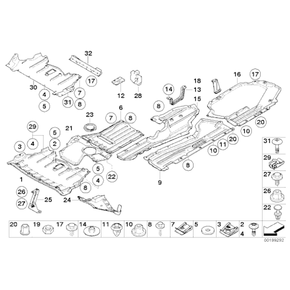 Ekran przedziału silnika przód BMW E70 X5 35iX 40iX 50iX - 51757233968