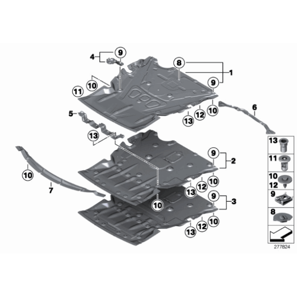Uchwyt osłony silnika BMW F20 F21 F22 F23 F30 F31 F34 - 51757241820