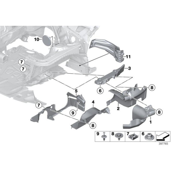 Osłona agregatów prawa tył BMW F20 F21 F22 F23 F30 F31 F34 F36 - 51757274858