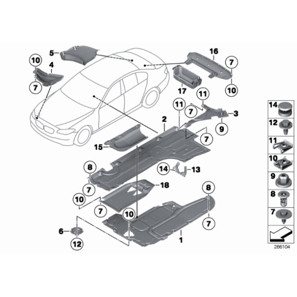 Osłona nadkola przód dolna lewa BMW F10 F11 520 523 525 528 530 535 550 - 51757312829
