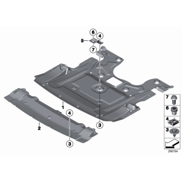 51758035943 Osłona silnika BMW F01 F02 F06 F07 F10 F11 520 528 525 535 550 740 750 730 - 51758035943 - Części oryginalne BMW Łódź | Sklep internetowy BMW