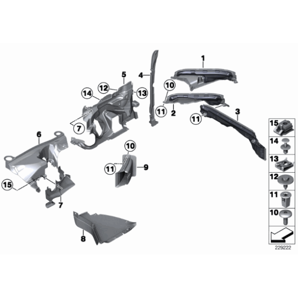 Osłona nadkola przód lewa BMW F10 F11 F10N F11N 520 523 525 528 530 535 550 M550 - 51758045195