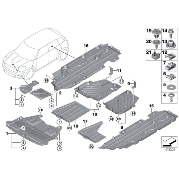 Osłona silnika MINI R60 R61 Cooper 1,6 2,0 D SD N16 - 51759807730