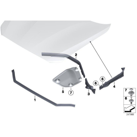 Uszczelka pokrywy silnika przednia BMW F20 F21 F22 F23 F87 M2 F20N F21N - 51767239145
