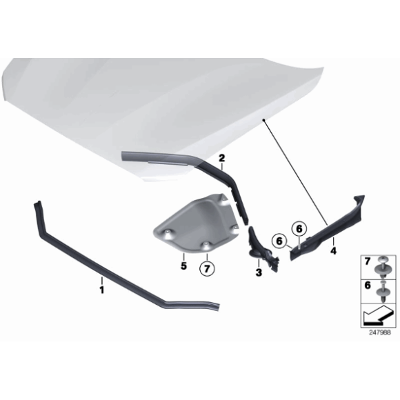 Uszczelka ścianki bocznej lewa BMW F20 F21 F22 F23 F87 114 116 118 120 125 218 220 230 - 51767269997