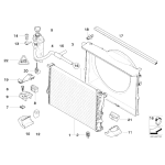 Chłodnica wody BMW E38 E39 535i 540i 735i 710i 750i prod po 09.1998r - 17111436063