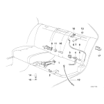 Dźwignia kanapy tył prawa BMW E34 sedan 518 520 525 530 535 540 - 52208107496