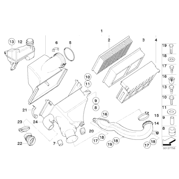 13711437886 Przewód elastyczny powietrza - 13711437886 - Części oryginalne BMW Łódź | Sklep internetowy BMW