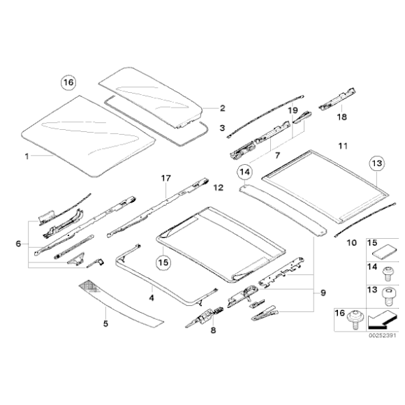 Przewód napędu pokrywy szklanej BMW X3 E83 2.0i 2.5i 3.0i 3.0d - 54103456571