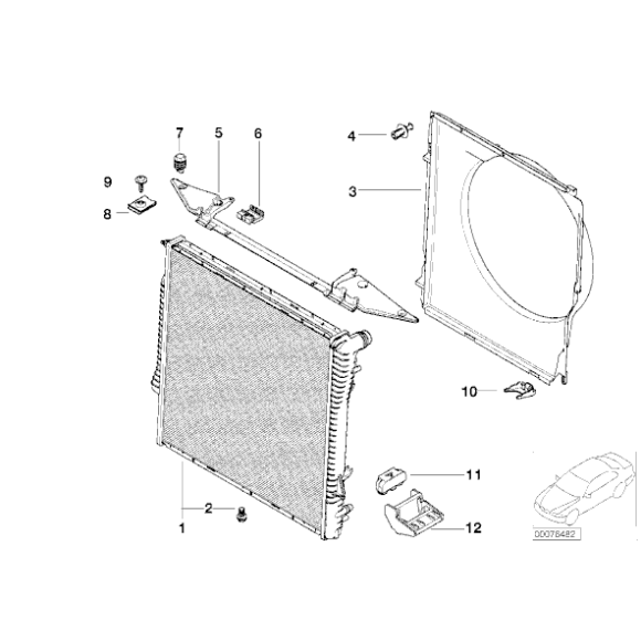 Chłodnica wody BMW E53 X5 3,0d M57N Ręczna skrzynia biegów - 17111439102
