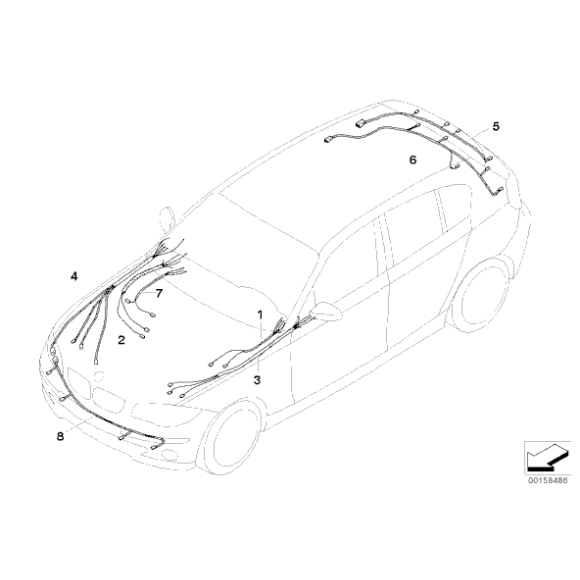 Wiązka przewodów PDC przód BMW E84 X1 16d 18d 18i 20ed 20d 20i 23d 25d 28i 35i - 61129236520