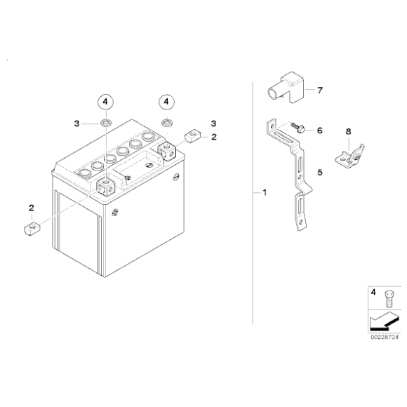 61217728248 Kabłąk mocujący akumulator - 61217728248 - Części oryginalne BMW Łódź | Sklep internetowy BMW