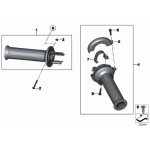 Uchwyt manetka lewa podgrzewana BMW K25 K27 K29 K40 K43 K71 K72 - 61317727067