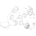 Rura guma przepływomierza BMW E53 X5 3,0i M54 - 13541440102