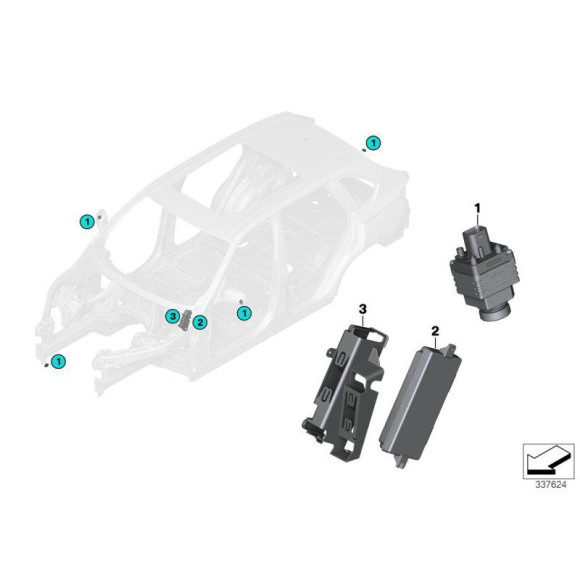 Uchwyt sterowników BMW E70 E71 F15 F16 F25 F26 F85 F86 X5 X6 X3 X4 - 61359199466