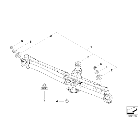 Podkładka tłumiąca drgań wycieraczki szyby BMW E46 E83 X3 - 61613428078