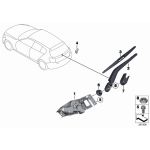 Pokrywka ramienia wycieraczki tył BMW F20 F21 114 116 118 120 125 135 140 - 61617274157