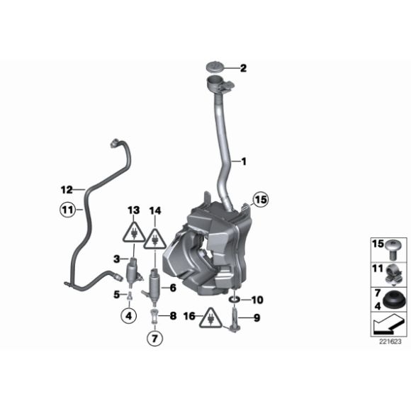 Zbiornik płynu do spryskiwaczy MINI R60 R61 Cooper One - 61669800910
