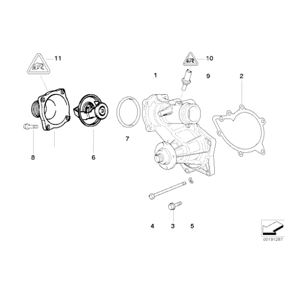 Termostat BMW E38 E39 X5 535i 540i 735i 740i 4,4i 4,6is prod. po 09.1998r - 11531436386