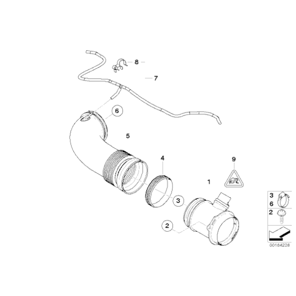 Przepływomierz BMW E53 X5 E60 E61 E63 E64 E65 645Ci 735i 745i 545i - 13627566988