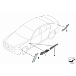 Kierunkowskaz dodatkowy boczny lewy BMW F10 F11 520 523 525 528 530 535 550, dla aut z asystentem parkowania - 63137154169