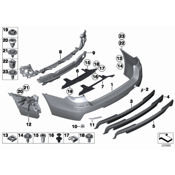 Światło odblaskowe tylne lewe BMW F10 520d 520i 523i 525d 528i 530d 530i 535d 550i M5 F18 518d 520d 520i 528i 530d 535d - 631478