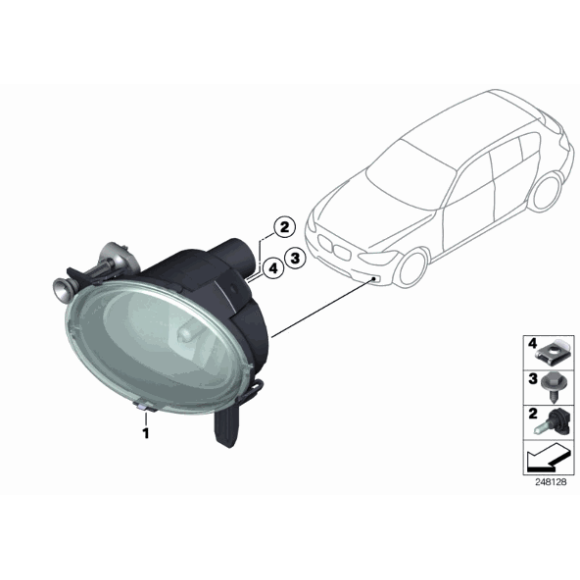 Halogen lampa przeciwmgłowa prawa BMW F20 F21 F22 F23 F30 F31 F32 F33 F34 F36 F45 F46 - 63177248912