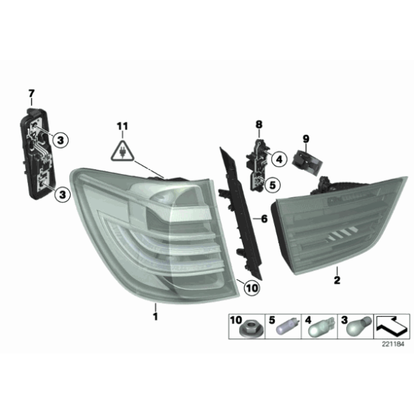 63217263603 Osłona lampy tył lewa BMW F25 X3 18d 18i 20i 20d 28i 30i 35d 35i - 63217263603 - Części oryginalne BMW Łódź | Sklep internetowy BMW