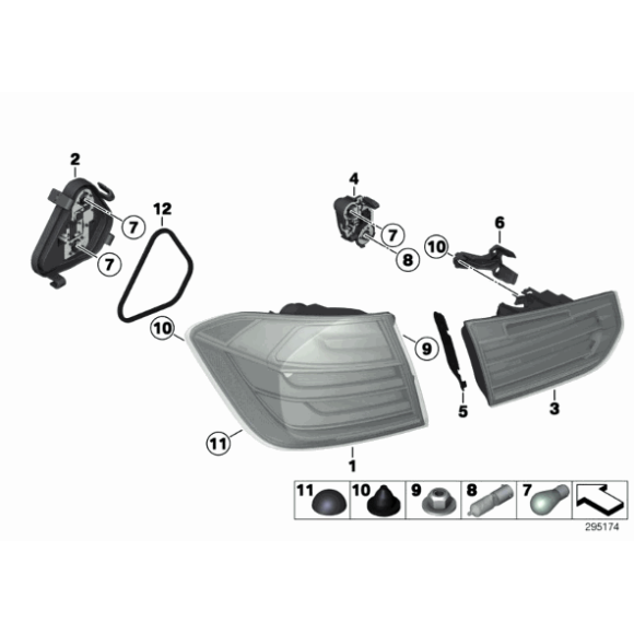 Lampa tył zewnętrzna BMW F30 F80 Limousine 316 318 320 325 328 330 335 M3 - 63217312845