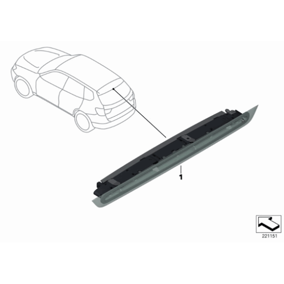Trzecie światło stop BMW E25 X3 18d 18i 20dX 20i 28i 28iX 28dX 35dX 30dX 35iX - 63257217304