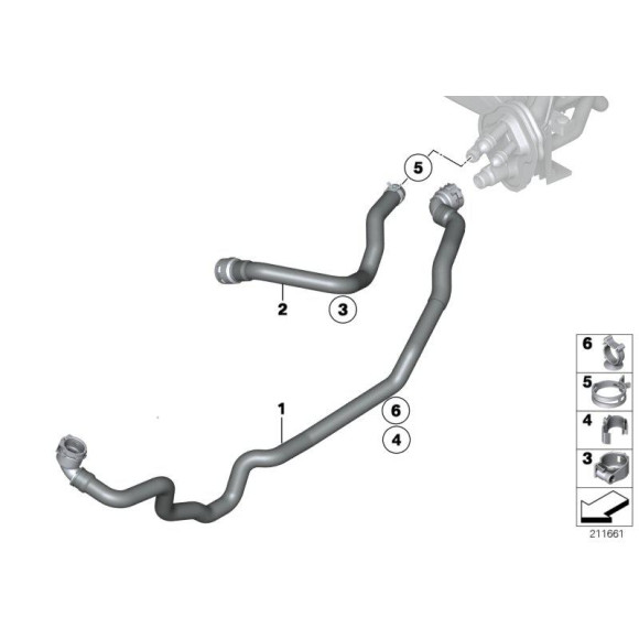Przewód ukł. chłodzenia BMW E84 E90N E91N E92 E82 E88 123d M 118d 120d 316d 318d 320d 325d 330d 335d - 64219222700
