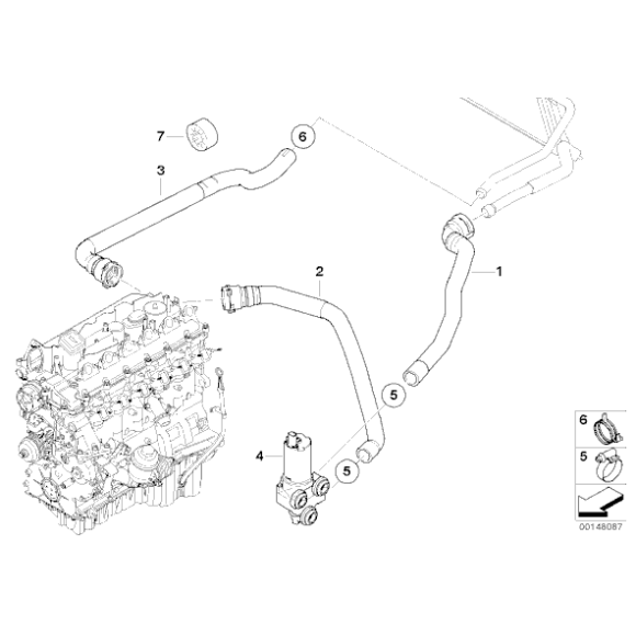 Przewód ukł. chłodzenia BMW E84 E90N E91N E92 E82 E88 123d M 118d 120d 316d 318d 320d 325d 330d 335d - 64219222700