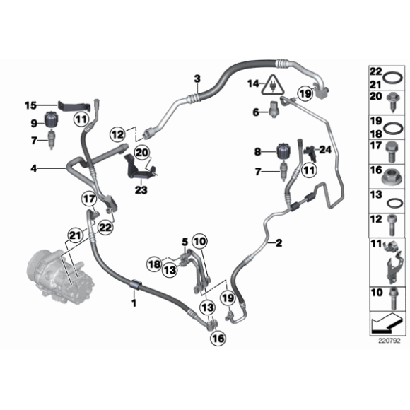 64539802725 Rura podwójna aluminiowa klimatyzacji MINI R60 R61 Cooper - 64539802725 - Części oryginalne BMW Łódź | Sklep internetowy BMW