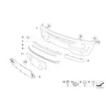 Listwa zderzaka przód środkowa MINI R50 R52 R53 1,4i 1,6i Cooper One S - 51111490062