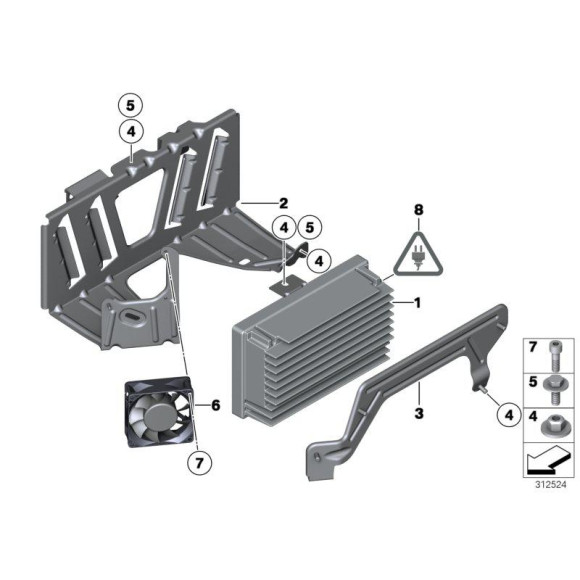 Wspornik wzmacniacza BMW F06 F07 F10 F11 F12 F13 640 650 M6 518 520 523 525 528 530 535 550 M5 - 65159174269