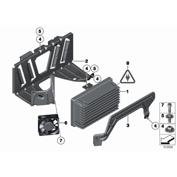 Uchwyt  wzmacniacza systemu Top-Hifi BMW F10 F11 520 523 525 528 530 535 550 M5 - 65159174270