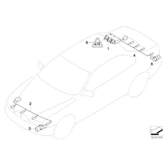 66202180149 Czujnik PDC przód BMW E39 E60 E61 E63 E64 Z4 MINI 520 523 525 528 530 535 540 545 prod. od 09.2001r - 66202180149 - Części oryginalne BMW Łódź | Sklep internetowy BMW