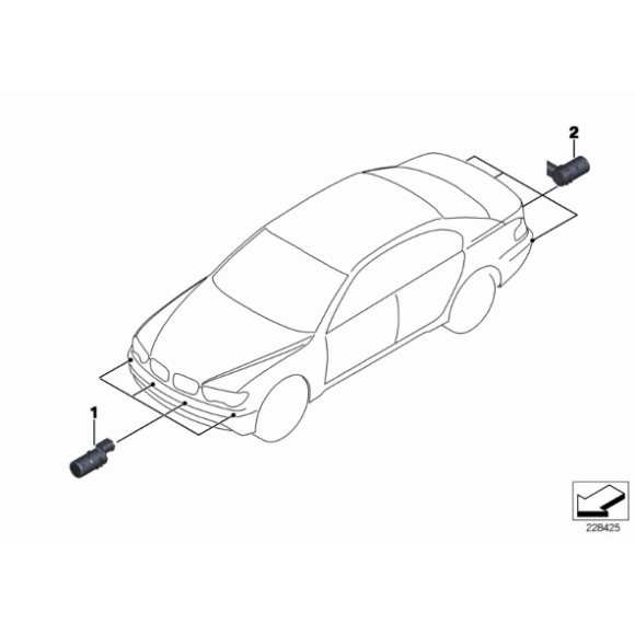 66202184264 Czujnik PDC parkowania tył BMW E65 E66 730i 730d 735i 740d 740i 745i 745d 750i 760i - 66202184264 - Części oryginalne BMW Łódź | Sklep internetowy BMW