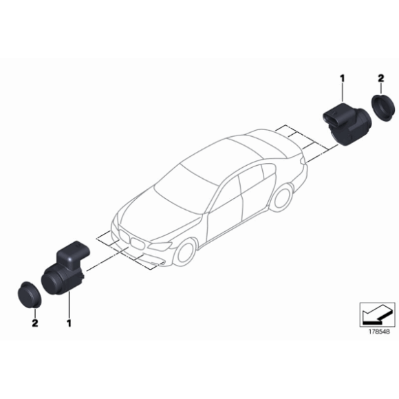 Czujnik parkowania Sparkling Graphit BMW E81 E87 E90 E91 E92 E93 E88 E82 - 66216955997